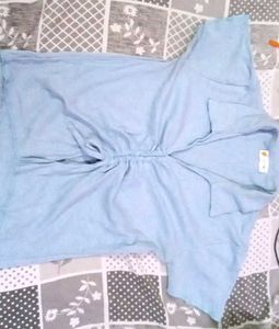 Pretty Blue Ribbed Top