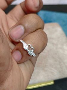 Pure silver ring in heart shape