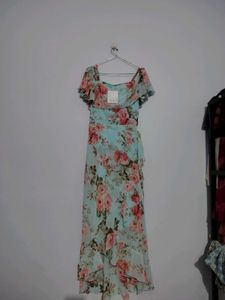 Floral Chiffon Maxi Dress