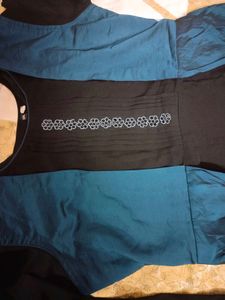Stylish Black &amp; Teal Kurta