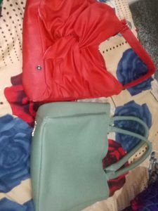 Red & Green Shoulder Bag Duo