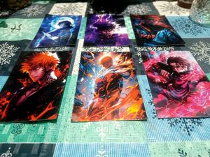 Anime Character Art Prints (Set of 6)