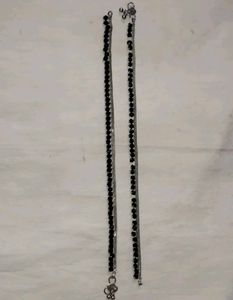 Black Beaded Anklets