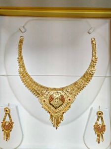 1 Gram Gold Plated Traditional Bridal Necklace Set