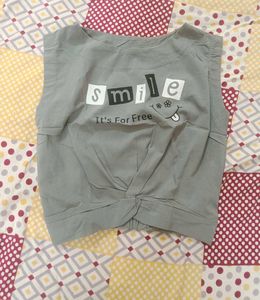 Grey Jacket And Crop Top