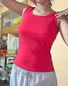 Red Sleeveless Tank Top