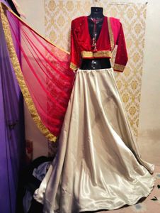 Gorgeous Lehenga Choli Set... blouse velvet fabric
