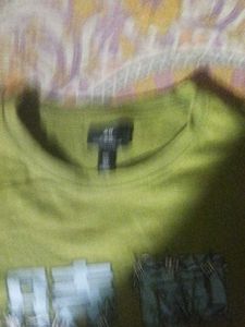 Graphic Print Olive Green Tee