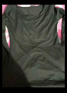 french fishtail fitted sleeves button dress from S