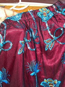 Floral Embroidered Skirt