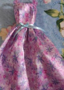 Floral Dress with Ruffle Hem For Barbie Doll