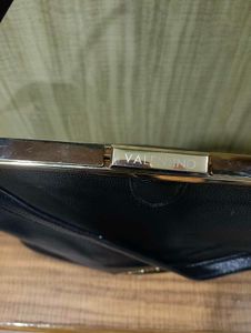 Valentino Black Leather Top Handle Crossbody Bag