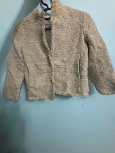 Beige Textured Jacket