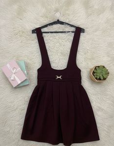 Burgundy Pinafore Dress dungaree