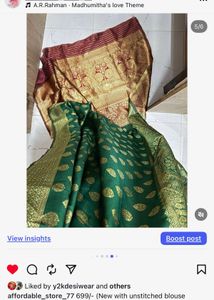 Elegant Green Banarasi Silk Saree