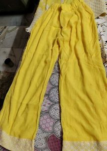 Yellow And White Sharara Set