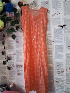 Peach Cotton Kurta