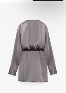 Zara Satin Mini Wrap Dress