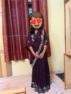 Elegant Black Embroidered Half Saree