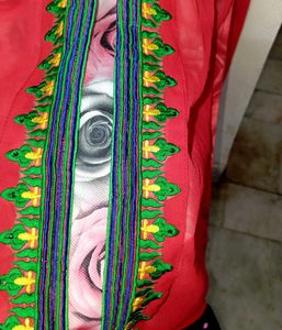 Red Embroidered Kurta with pant🎉