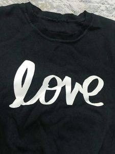 Black &#34;Love&#34; Long Sleeve Top