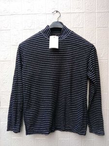New With Tag Korean Striped Turtleneck Top