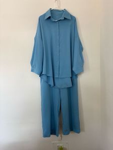 Blue Oversized Shirt With Pants