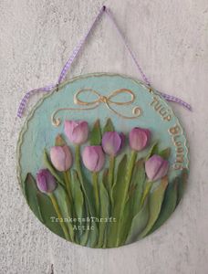 Sculpted Tulip Flower Blooms Wall Decor