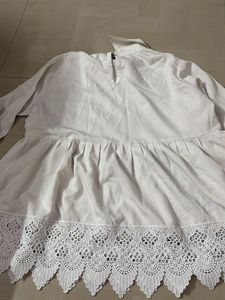 White Lace Trimmed Top