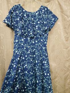 Daisy Print Navy Dress