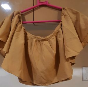Brown Colored Off Shoulder Top