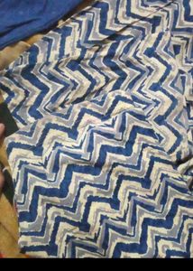 Blue Printed Cotton Kurta Pyjama Combo