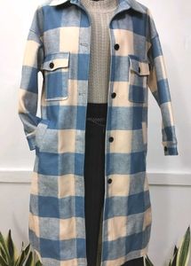 Long Check Shacket