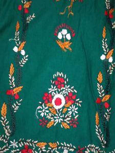 Green Embroidered Kurta