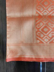 Orange Silk Blend Saree