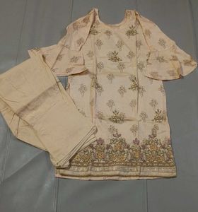 Elegant Kurta With Salwar Embroidery Suit Set