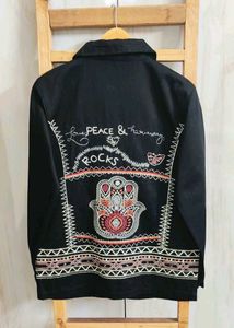 Embroidered Black Jacket Size-40