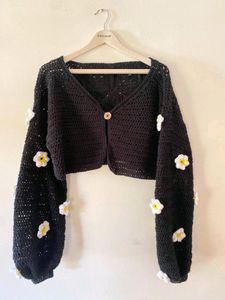 Crochet Half Granny Square Cardigan