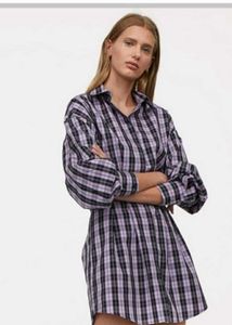 H&amp;M PURPLE PLAID DRESS