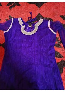 Purple party wear Embroidered Anarkali Suit