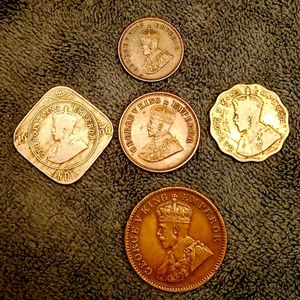 1936 George V Anna Coins Set (5 Pcs)