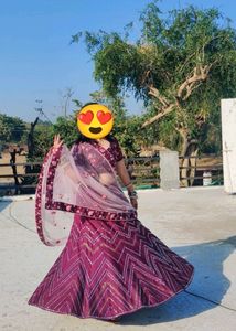 Maroon Embellished Lehenga Set