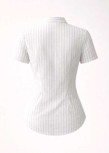 Striped White Short Sleeve Shirt