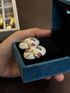 WHITE DRAGON FLY EARRINGS