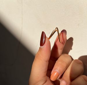 V shape Reversible gold ring