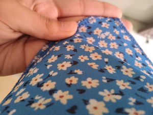 Blue Tie Up Crop Top Floral Pattern