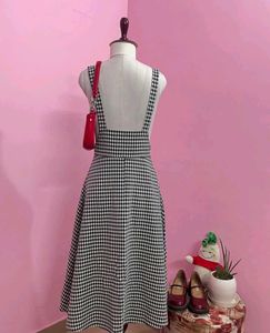 Vintage Gingham Pinafore Dress - Retro Charm