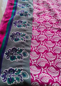 Elegant Pink Chiffon Saree