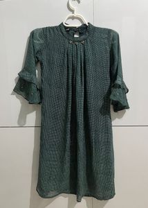 Dark-green Kurta Top