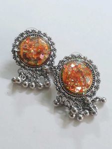Sparkly Orange Earrings
